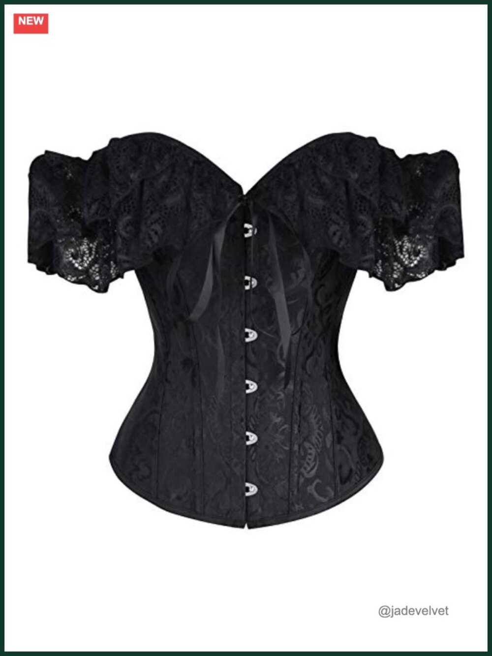 Charmian Victorian Overbust Corset Top Lace Off Shoulder